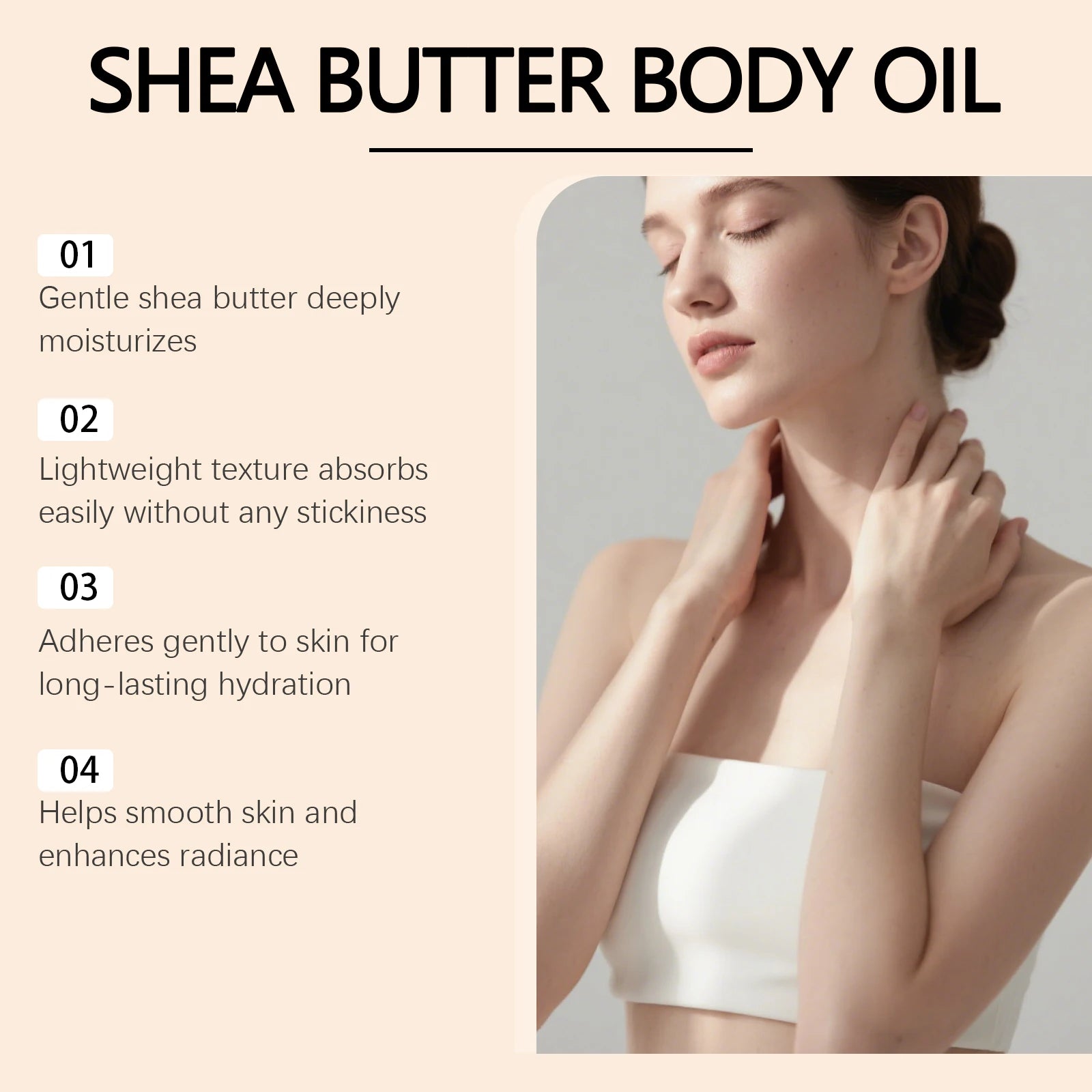 Shea Butter Nourishing Body Oil for Dry Skin Hydration - 15