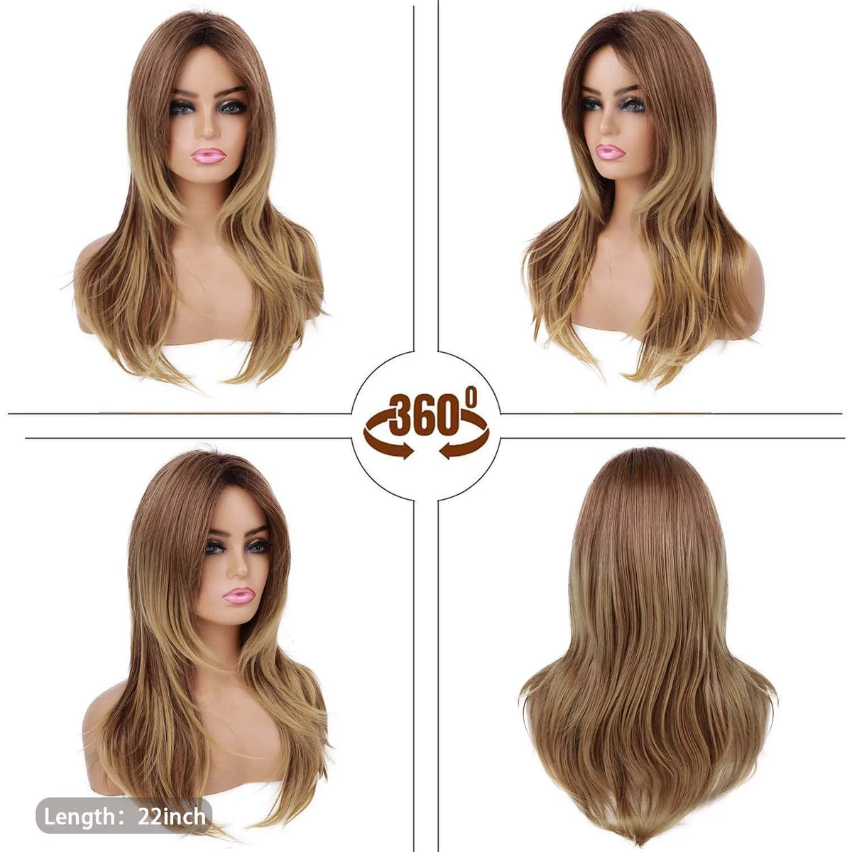 Long Straight Layered Wig with Bangs for Daily Wear and Special Events