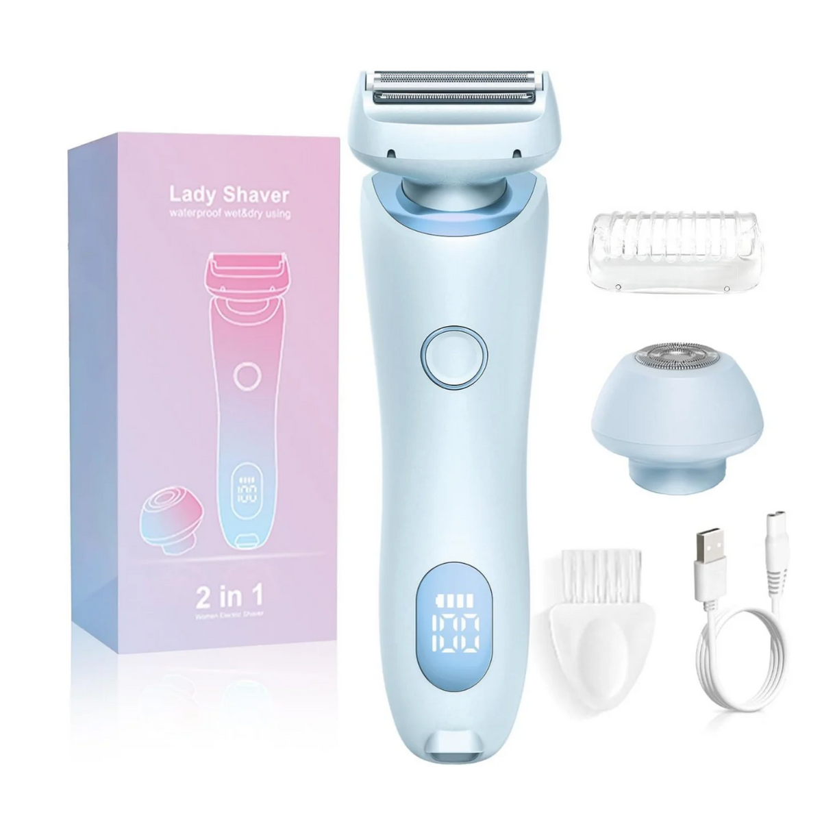 Electric Painless Hair Removal Shaver for Women's Body and Face