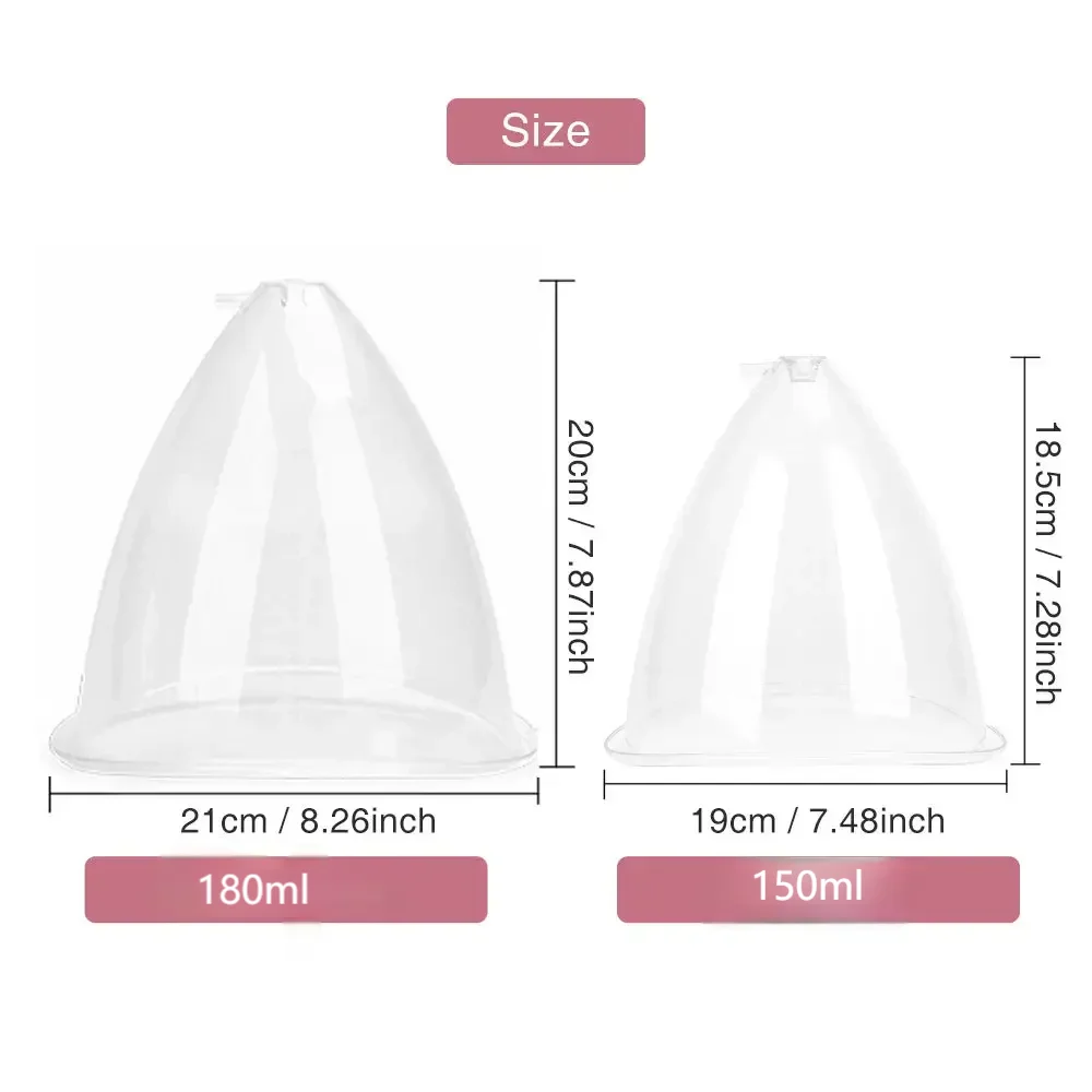 Vacuum Suction Cup Set for Breast Enhancement and Buttock Lifting
