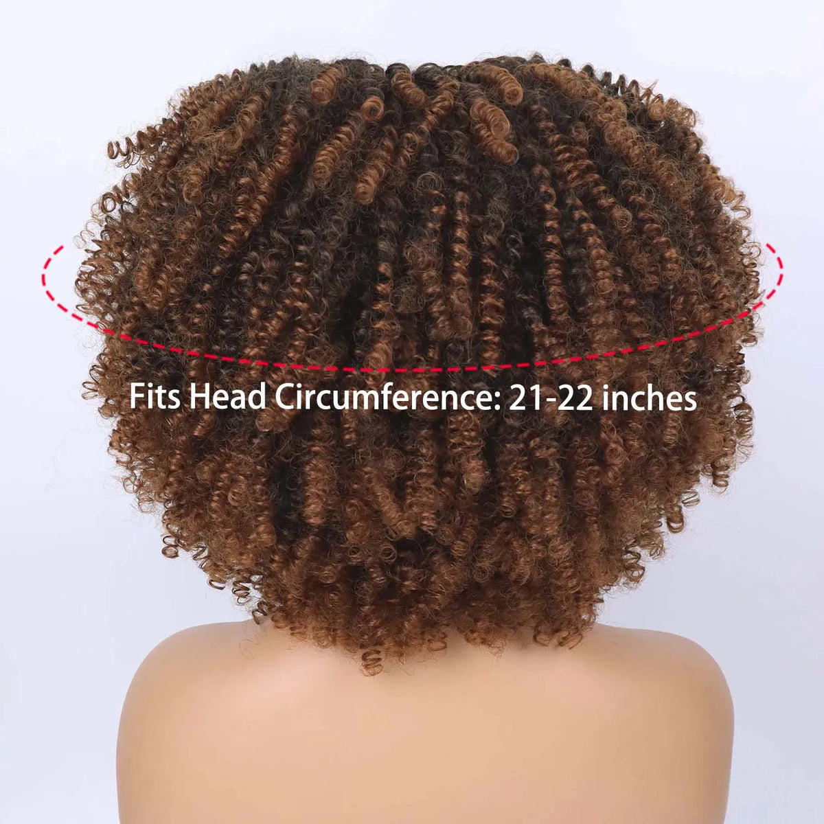Short Kinky Curly Afro Wig with Bangs for Daily Wear