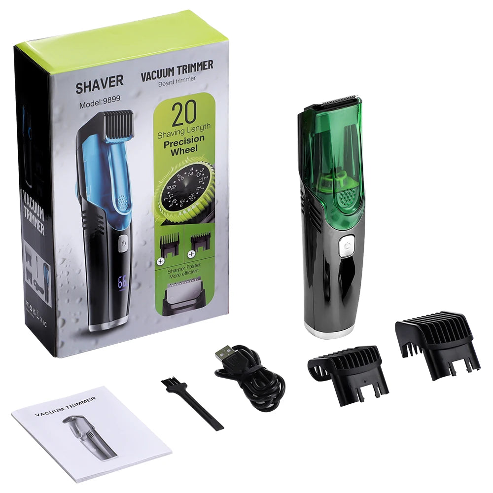 Cordless Vacuum Beard Trimmer and Grooming Kit for Men - 10