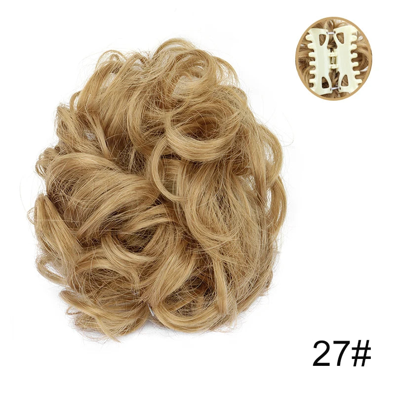 Messy Curly Hair Bun Claw Clip Extension for Easy Elegant Hairstyles - 14