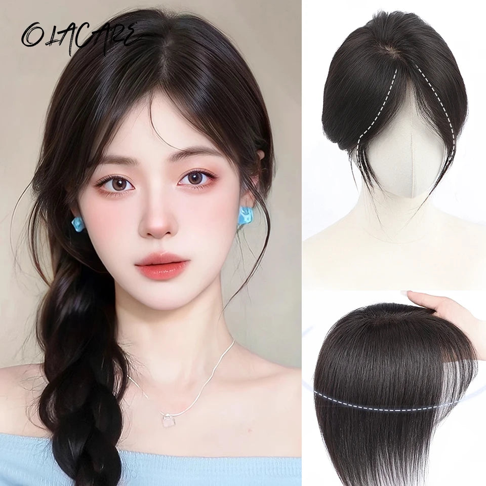 Clip-In Hair Topper Bangs Extension for Natural Volume and Style - 10