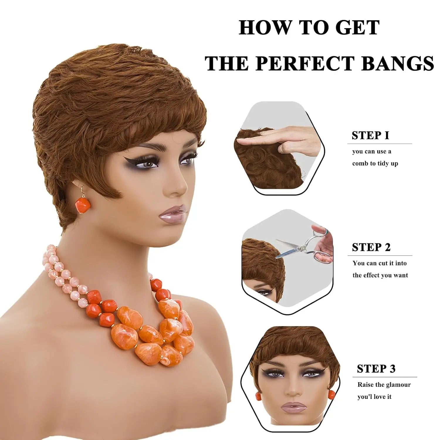Short Wavy Pixie Cut Wig for Daily Wear - 18