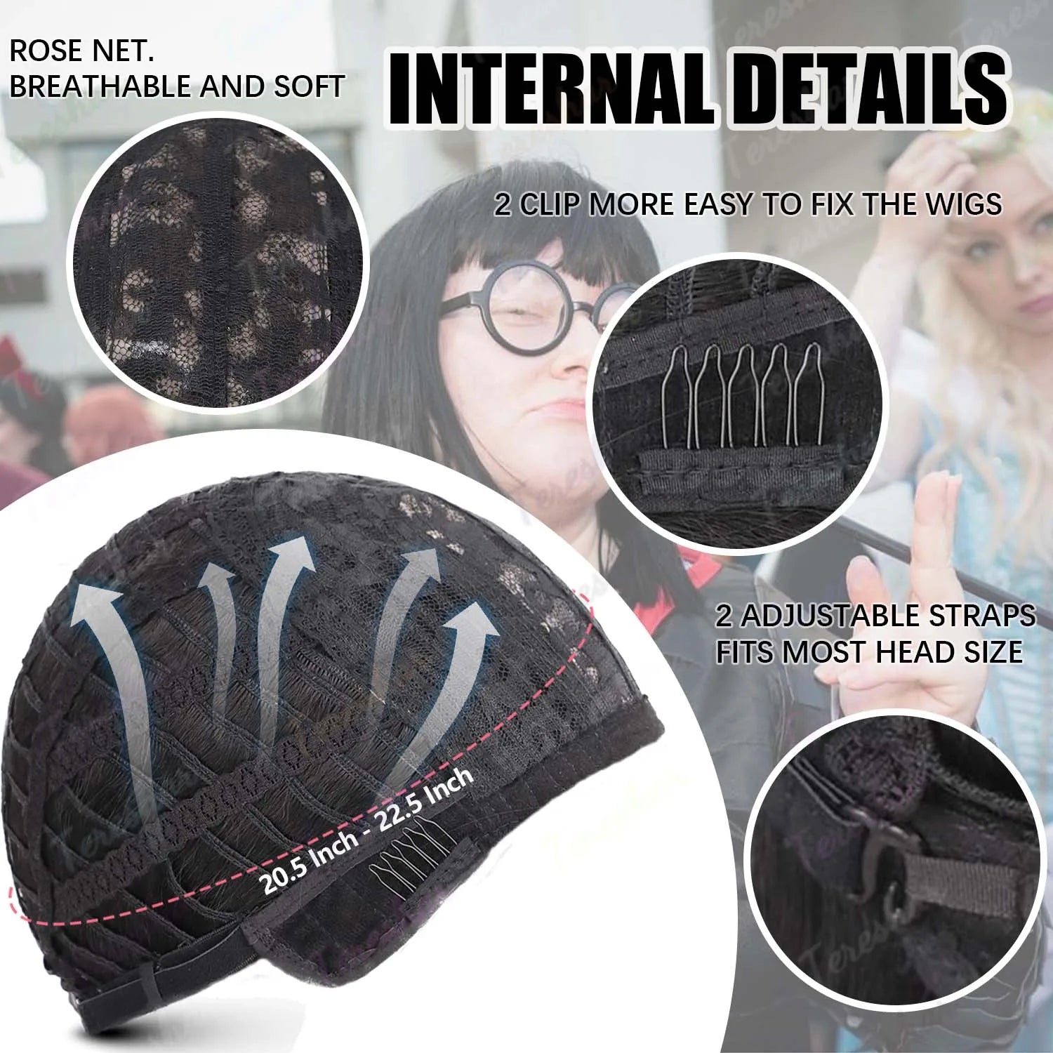 Short Straight Bob Wig with Bangs and Glasses for Cosplay and Parties - 5