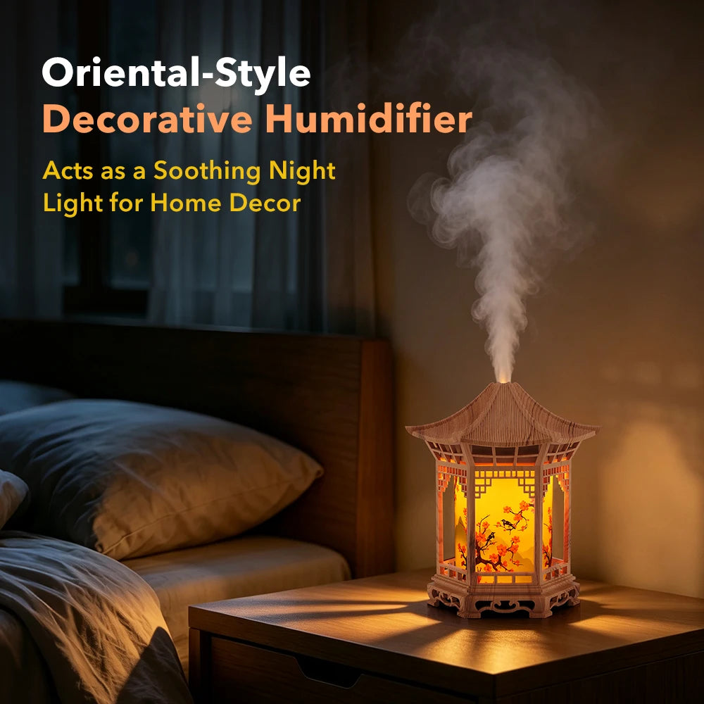 Oriental Pavilion Desktop Humidifier and Soothing Night Light Decor - 7