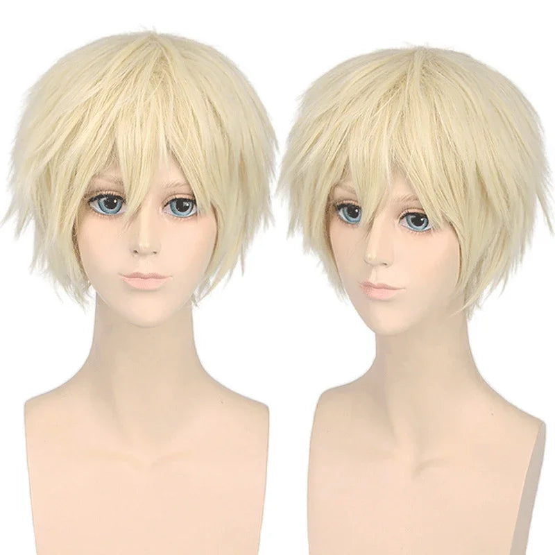 Short Curly Cosplay Wig with Bangs for Costume Parties and Daily Wear - 11