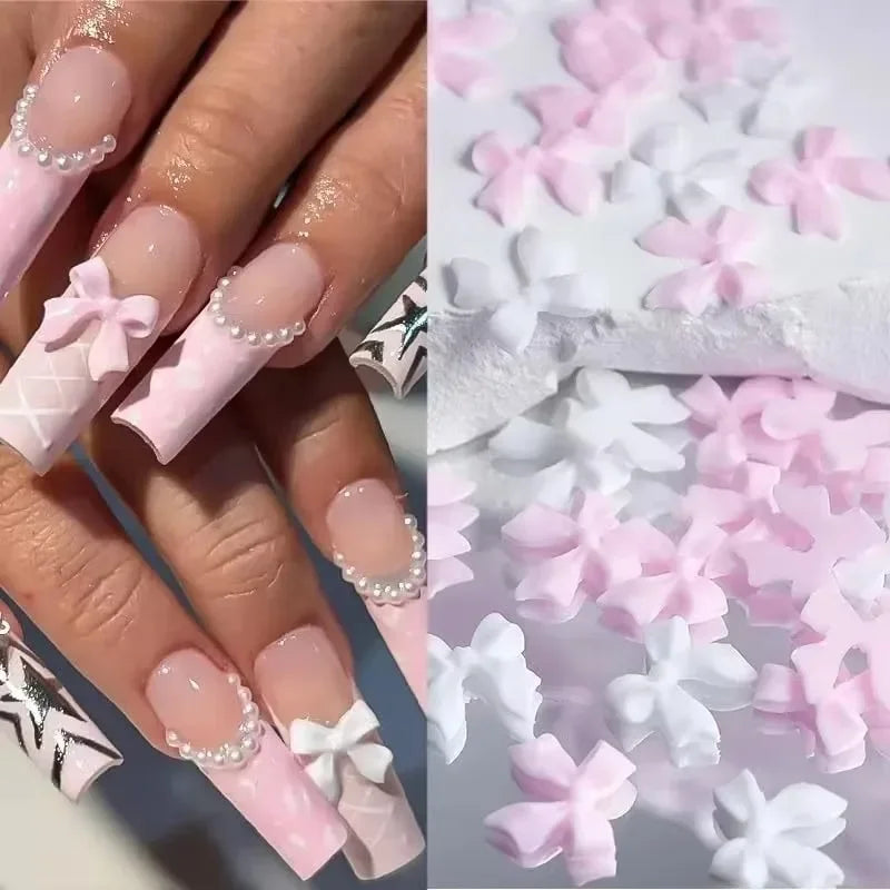 3D Mixed Bowknot and Flower Nail Art Decoration Charms Set