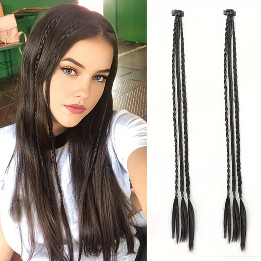22-Inch Clip-In Braided Hair Extensions for Instant Volume