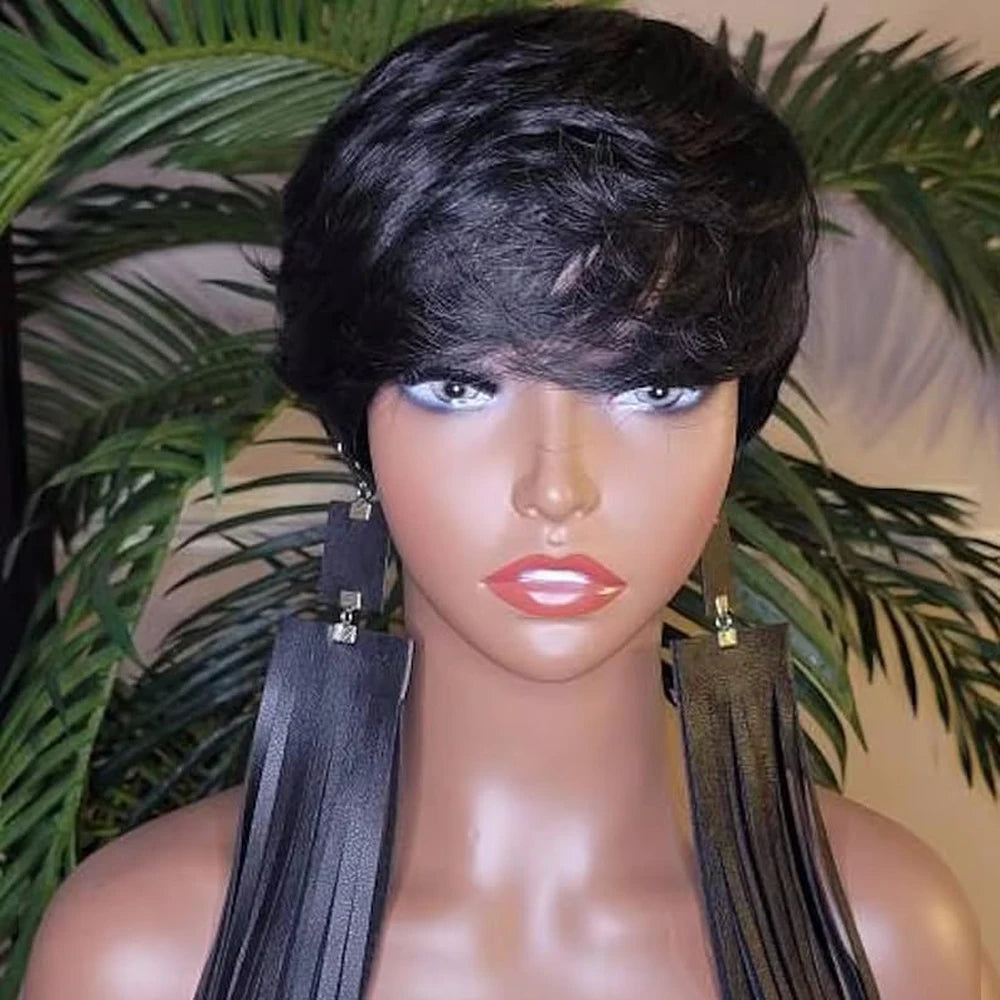 Short Pixie Cut Wavy Synthetic Wig for Daily Wear - 1