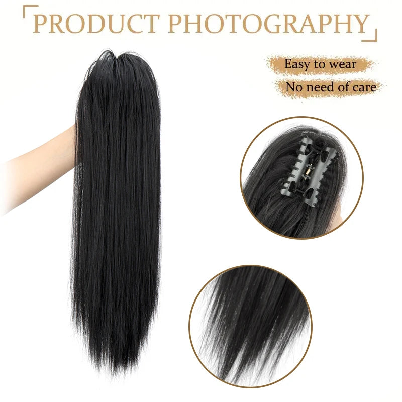 18-Inch Straight Claw Clip Ponytail Extension for Instant Volume - 5