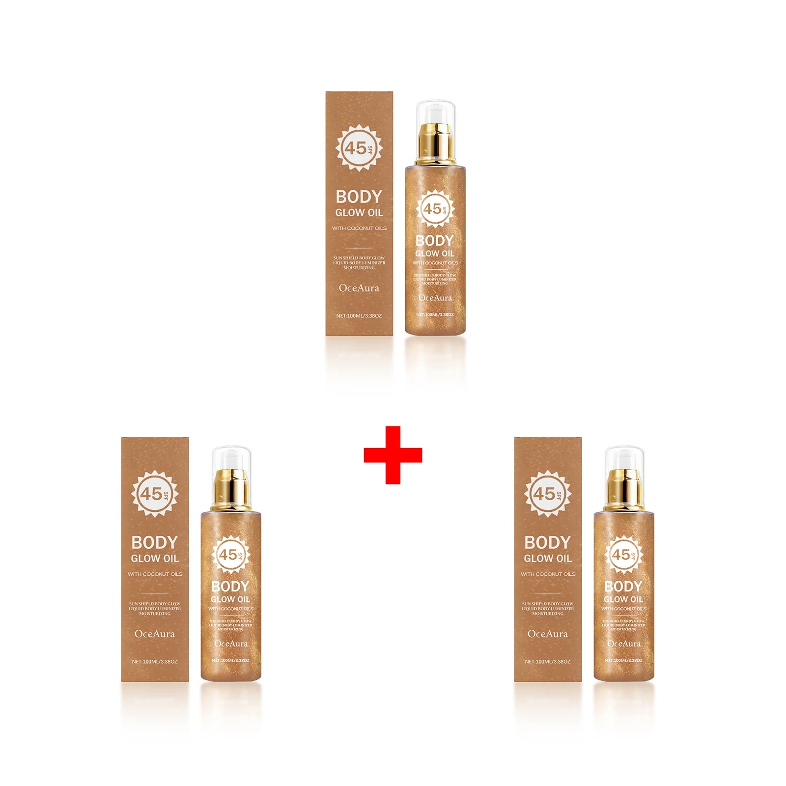 SPF 45 Shimmering Body Glow Oil for Sun Protection and Moisturized Skin - 13