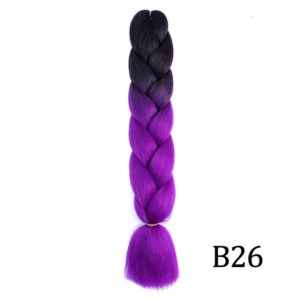 24-Inch Long Synthetic Jumbo Braiding Hair Extensions - 24