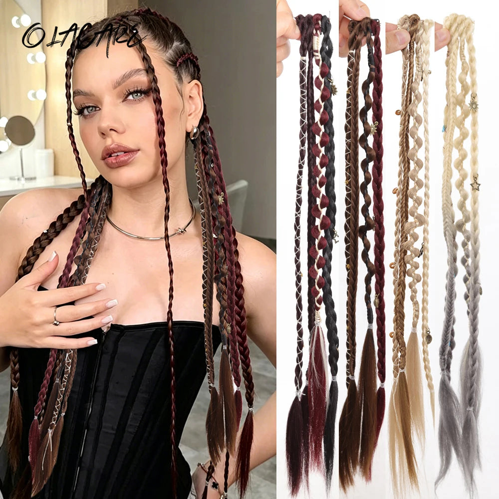20-Inch Bohemian Clip-In Braided Hair Extensions
