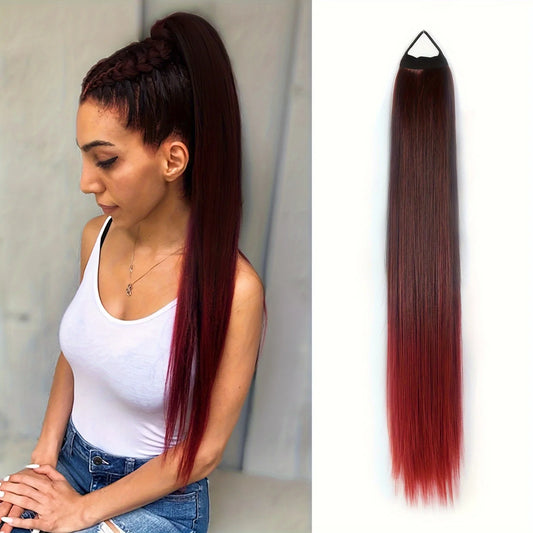 Long Straight Ombre Ponytail Hair Extension for Women