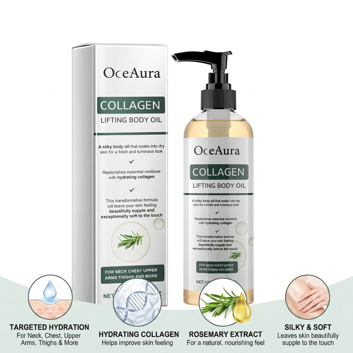 Collagen Body Firming Massage Oil for Skin Tightening and Hydration