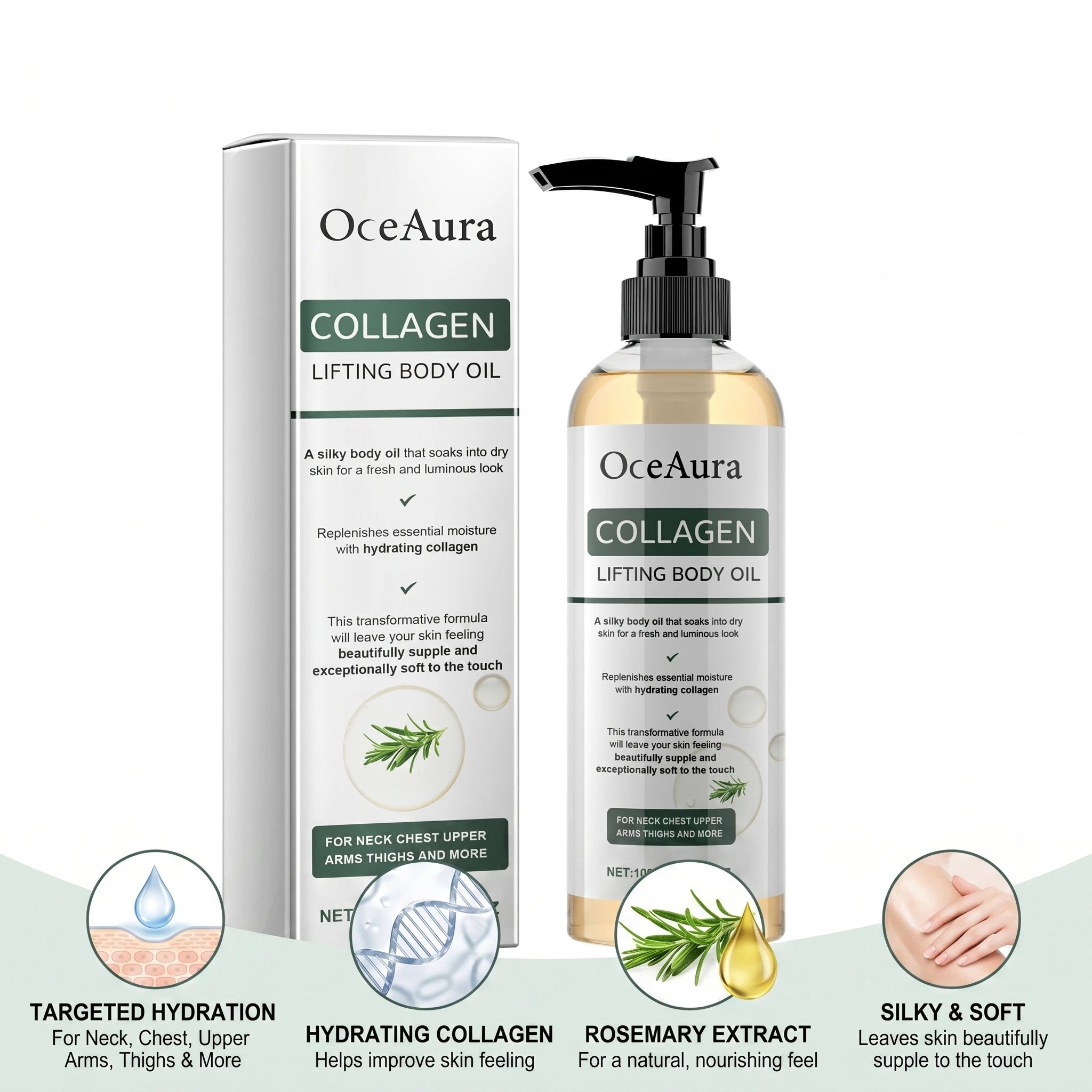 Collagen Body Firming Massage Oil for Skin Tightening and Hydration - 9