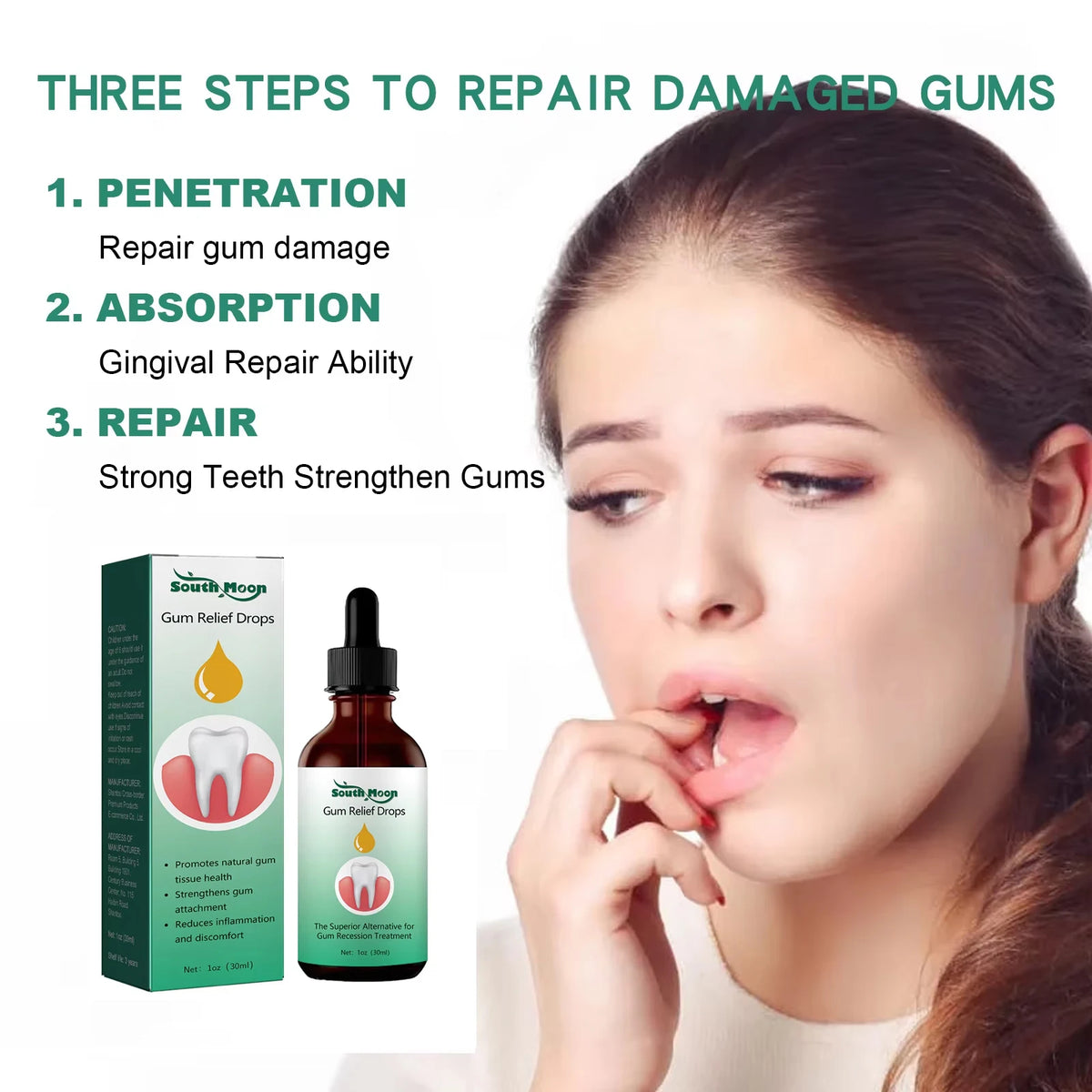 Natural Herbal Toothache and Gum Relief Drops for Oral Health Care
