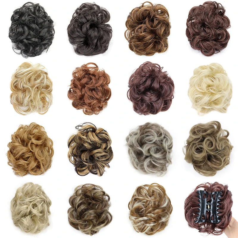 Messy Curly Claw Clip Bun Hair Extension for Women - 3