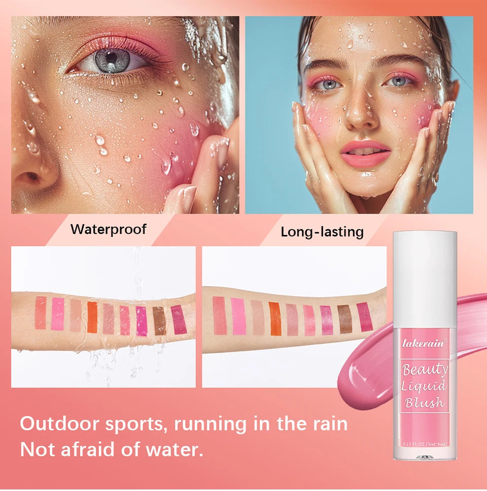 Waterproof Liquid Cheek Blush for Natural Long Lasting Dewy Makeup Glow - 12