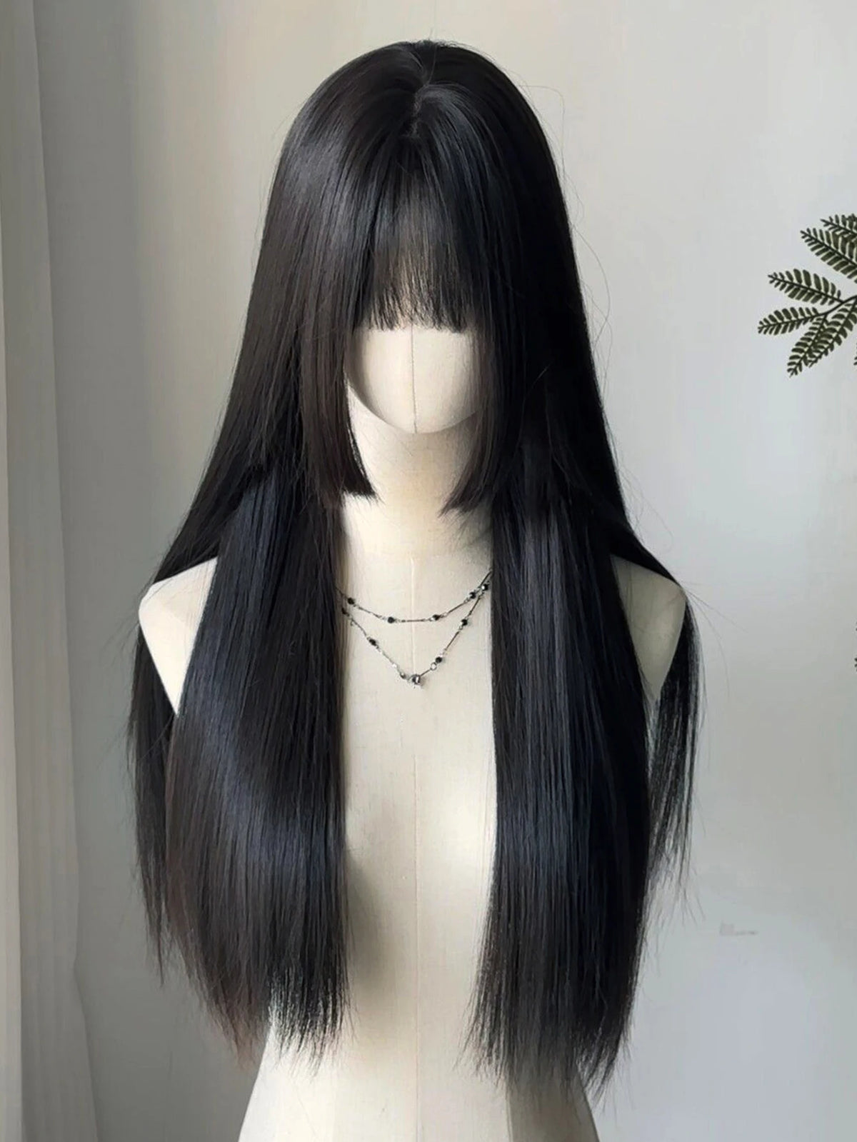 Long Straight Cosplay Wig with Bangs for Parties