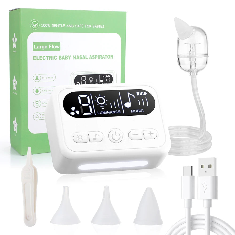 Electric Baby Nasal Aspirator with Music and Suction Control - 1