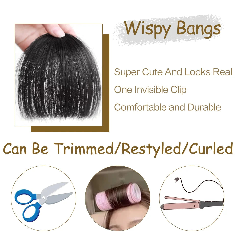 Clip-In Synthetic Blunt Bangs for Instant Hair Style Transformation