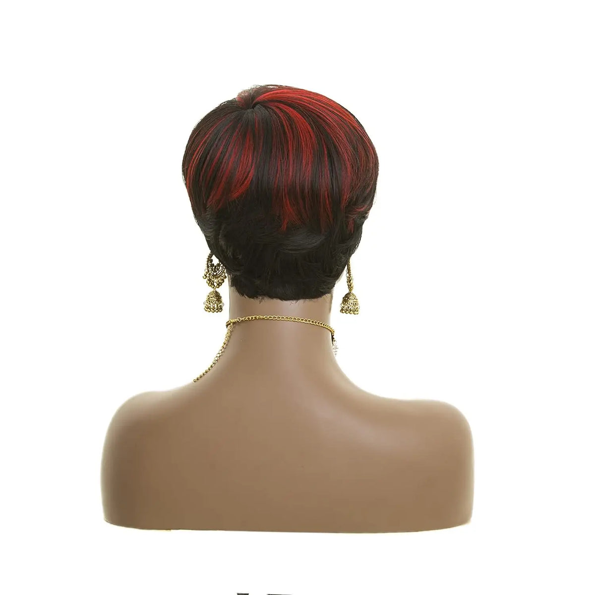 Short Red Pixie Cut Synthetic Wig for Daily Wear