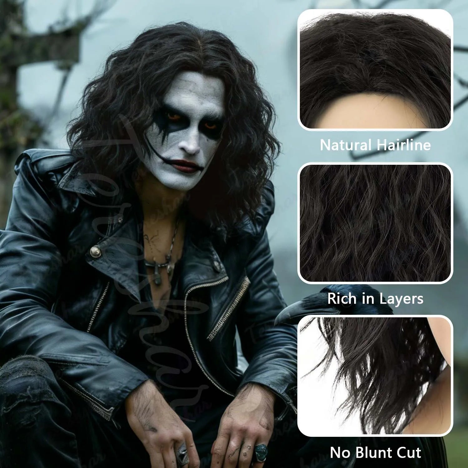 Short Curly Synthetic Hair Wig for Men Costume Parties and Cosplay - 4