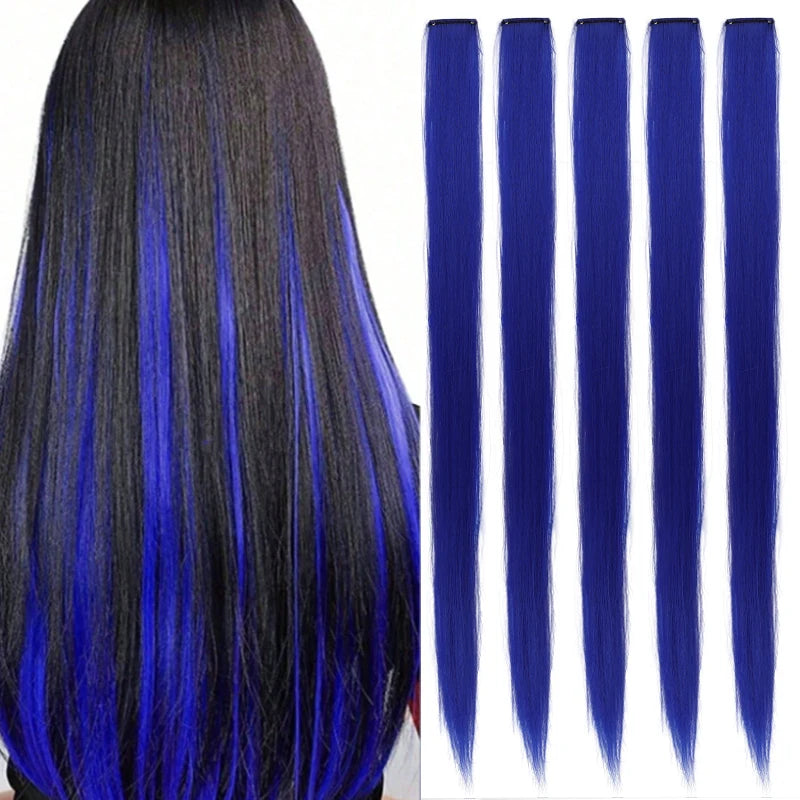 24 Inch Straight Clip-In Hair Extensions for Instant Highlights
