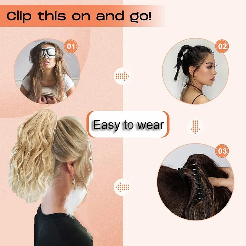14-Inch Curly Claw Clip Ponytail Hair Extension