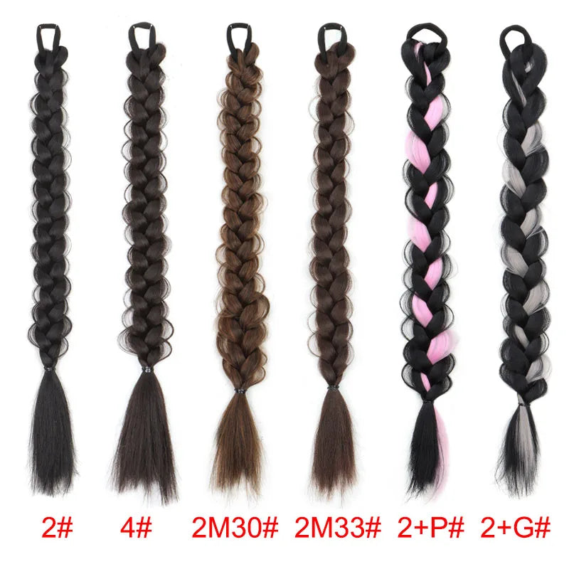Synthetic Braided Ponytail Hair Extension Set - 3