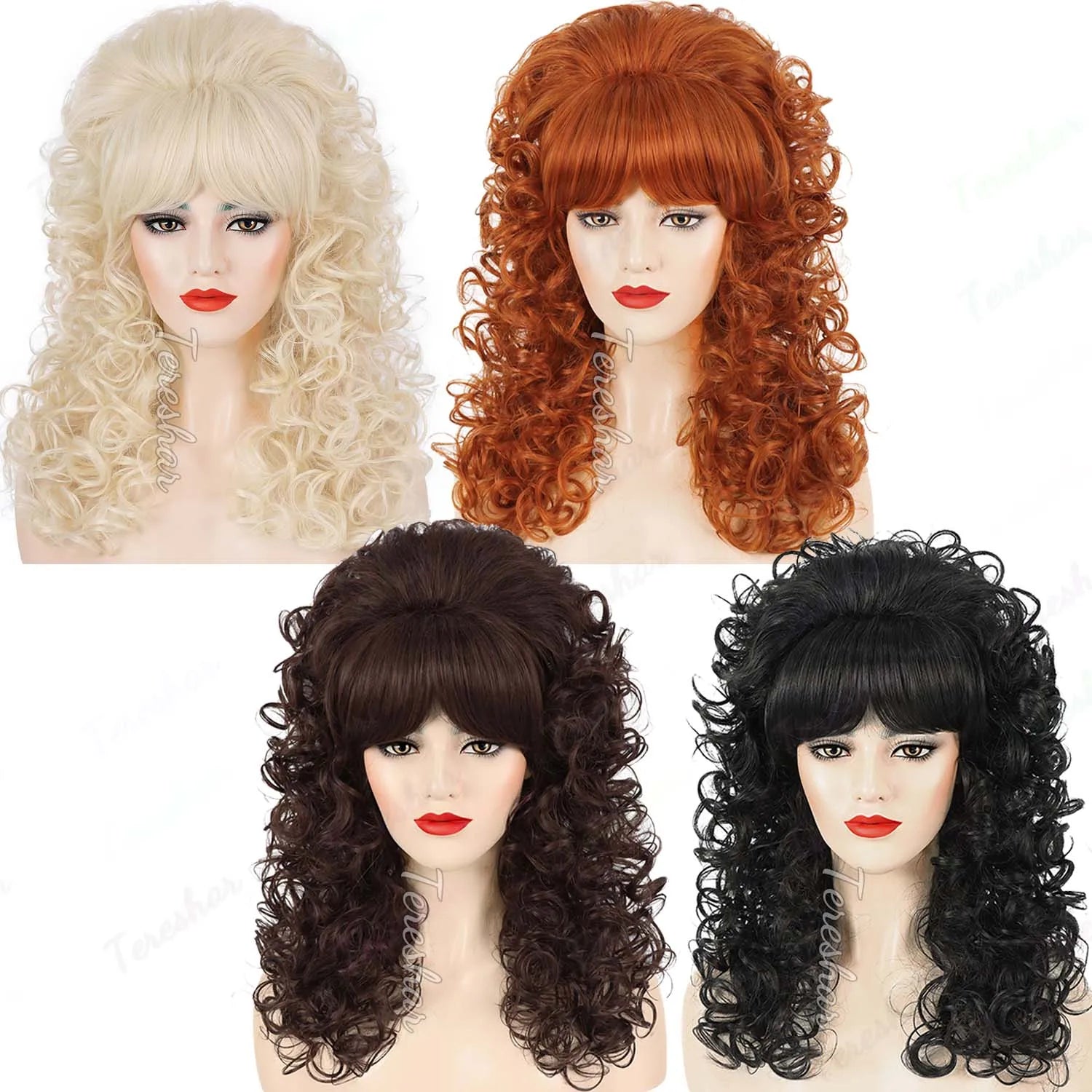 Retro Beehive Curly Wig for 60s 70s Disco Parties and Costume Cosplay - 6