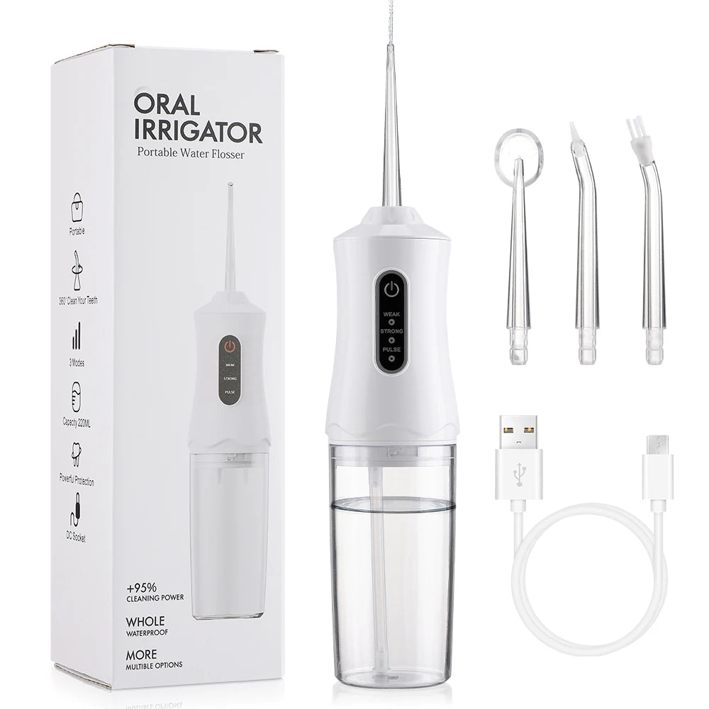 Portable Rechargeable Water Dental Flosser for Deep Teeth Cleaning