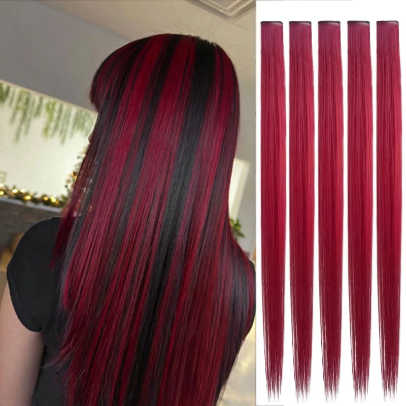 24 Inch Straight Clip-In Hair Extensions for Instant Highlights