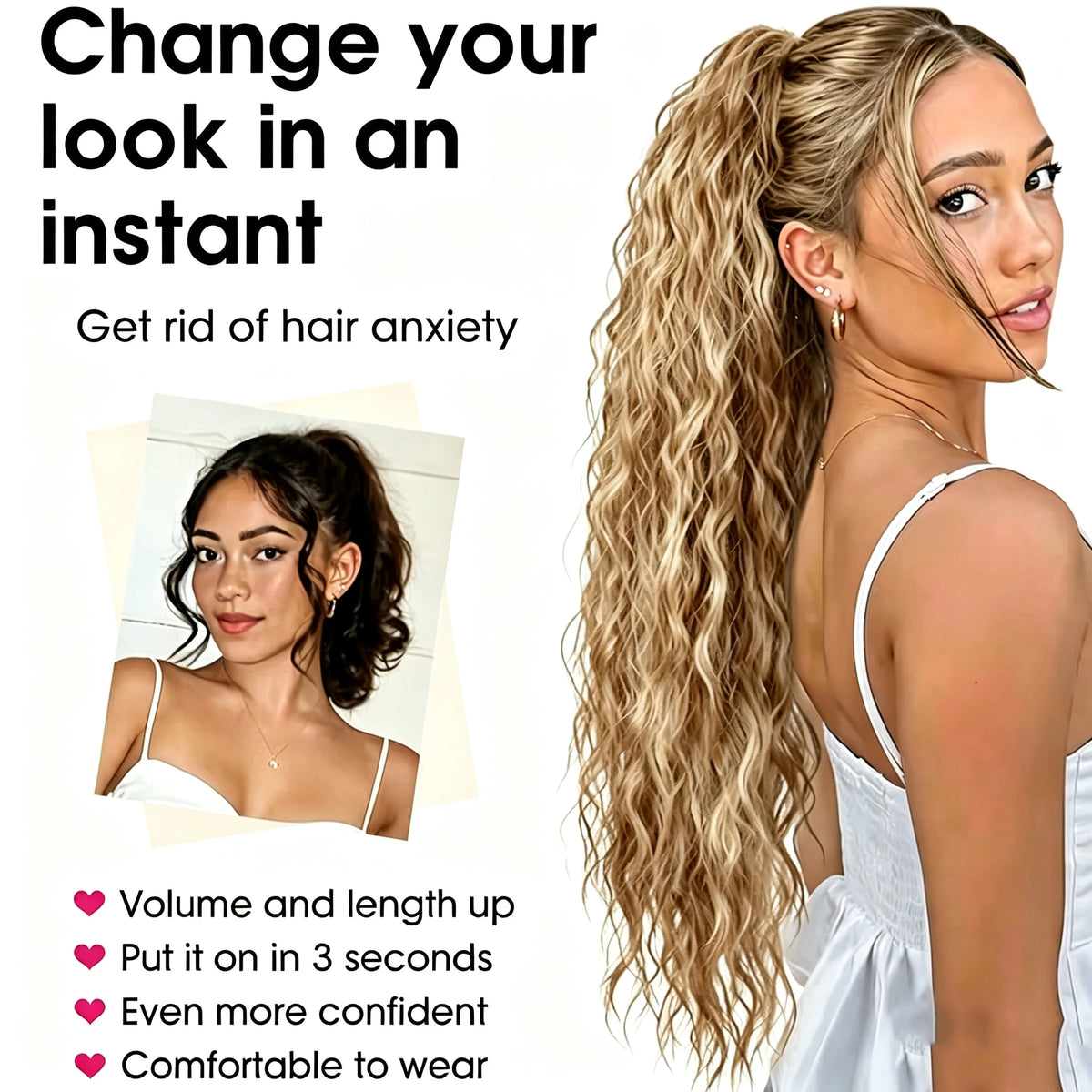 22-Inch Curly Drawstring Ponytail Hair Extension