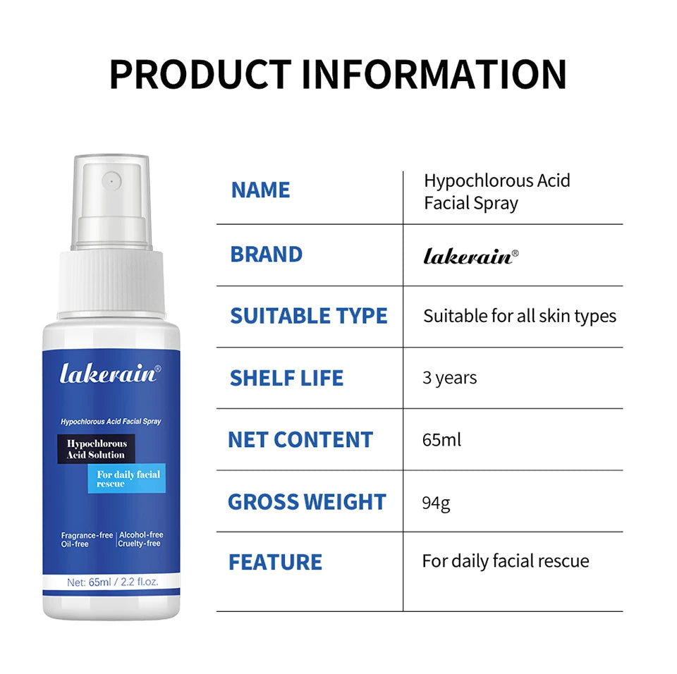 Hypochlorous Acid Facial Spray for Acne Redness and Piercing Aftercare