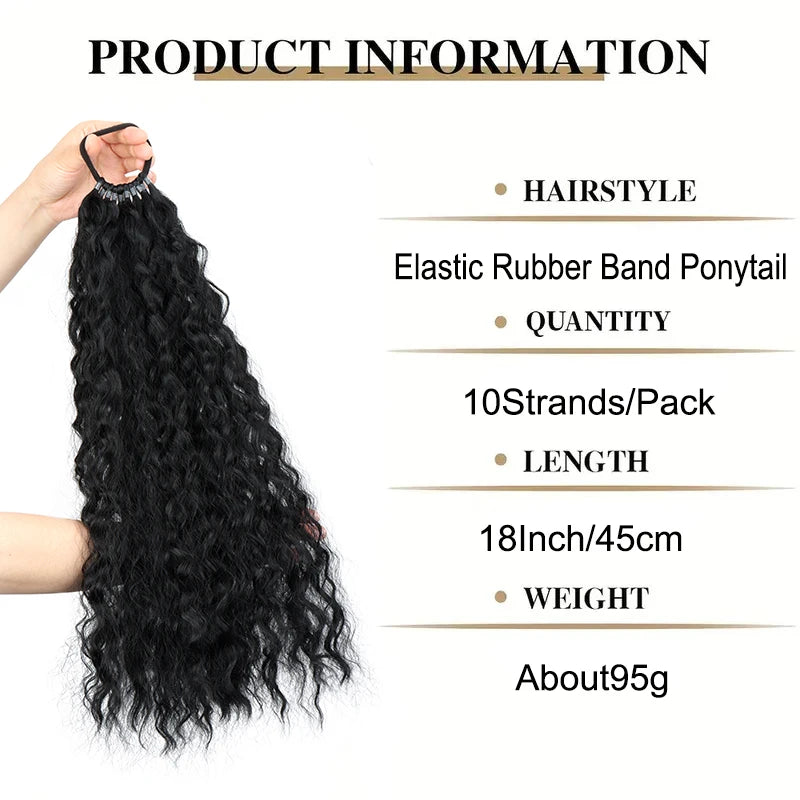 Wavy Curly Synthetic Long Ponytail Hair Extension for Daily Styling - 3