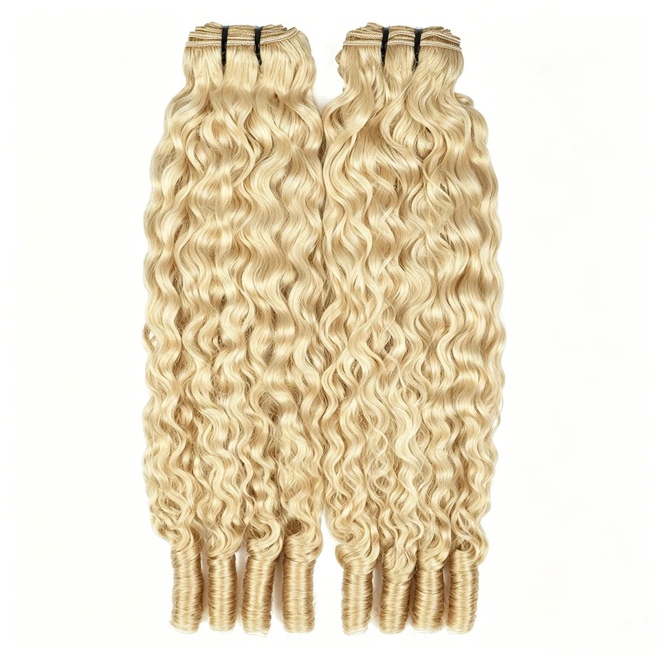 Blonde Burmese Curly Human Hair Bundles - 3