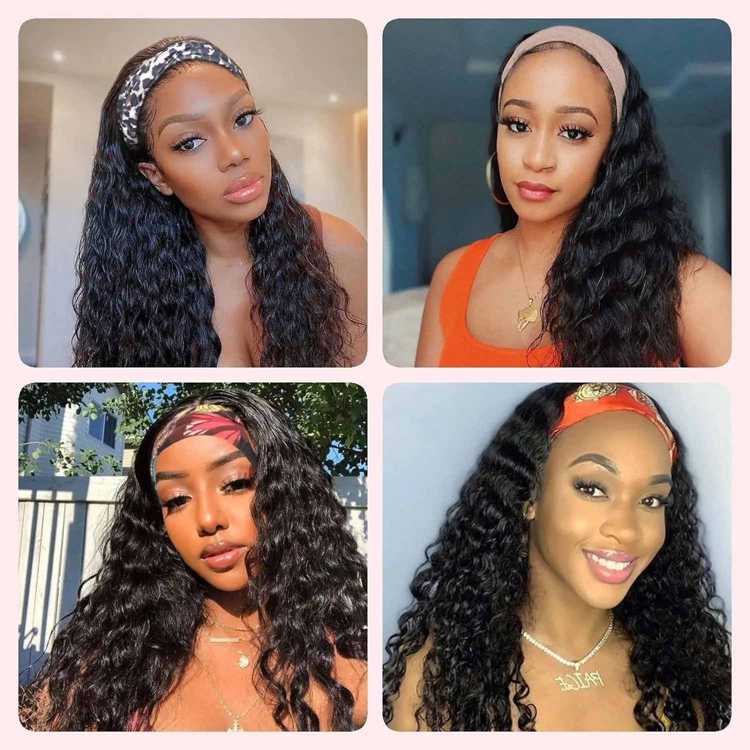 Water Wave Synthetic Headband Wig for Daily Use - 5
