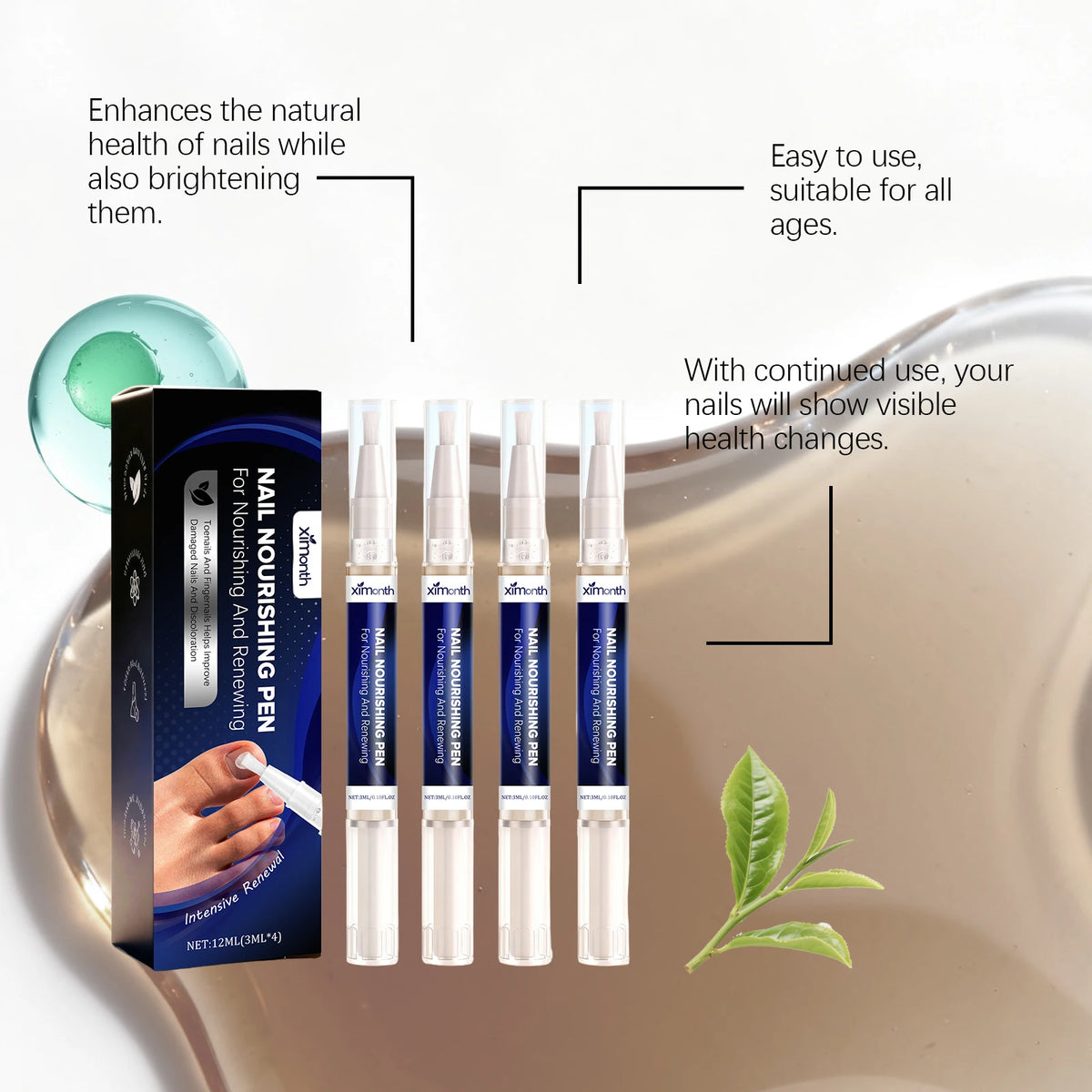 Nail Repair and Cuticle Nourishing Pen for Damaged and Brittle Nails