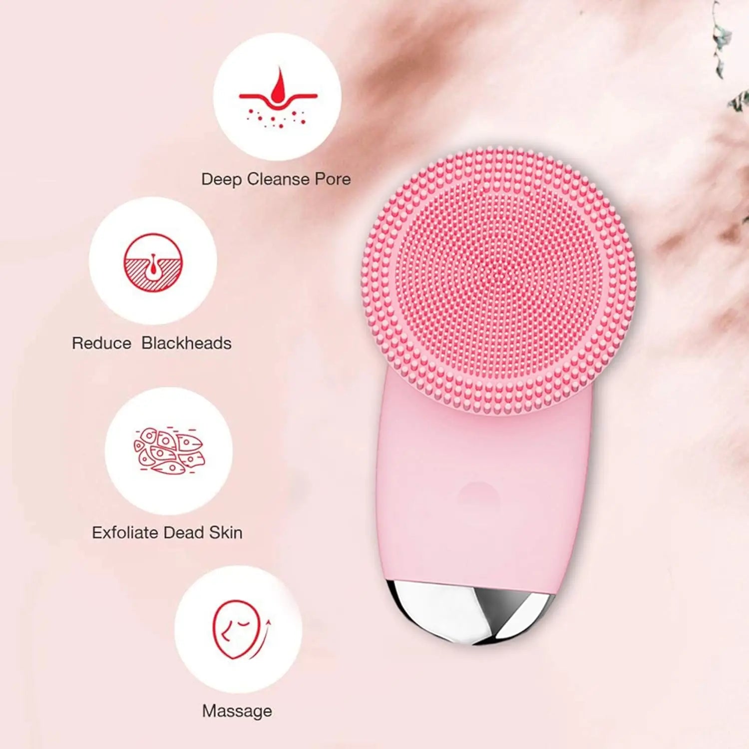 Electric Silicone Face Cleansing Brush for Deep Pore Exfoliation - 4
