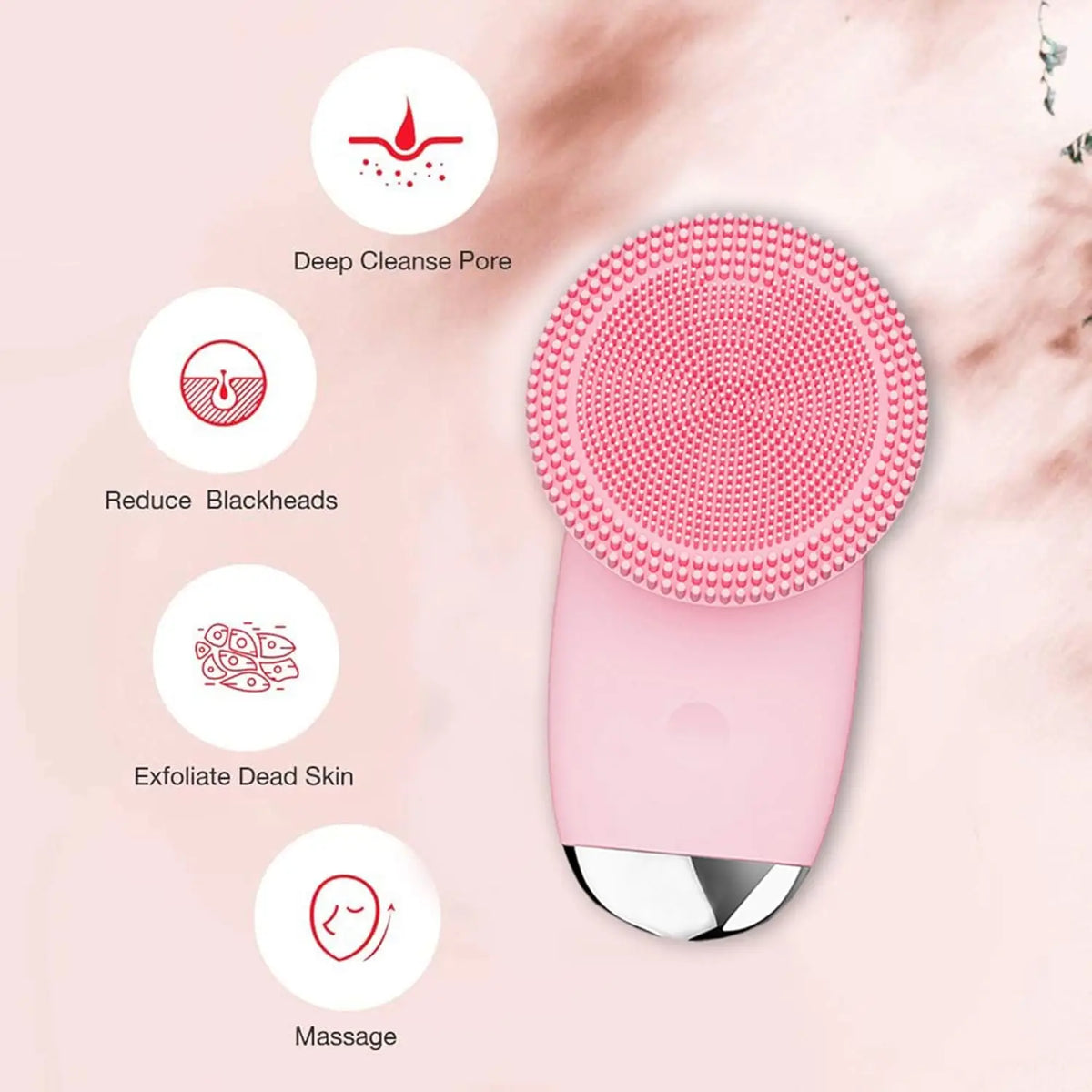 Electric Silicone Face Cleansing Brush for Deep Pore Exfoliation