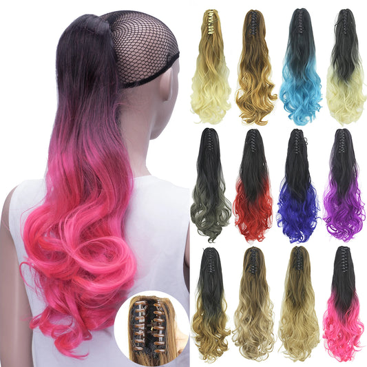 Curly Ombre Claw Clip Ponytail Hair Extension