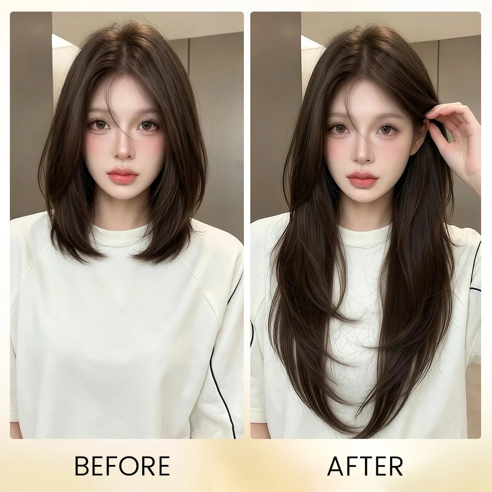 20-Inch Long Layered U-Shaped Clip-In Hair Extensions - 2