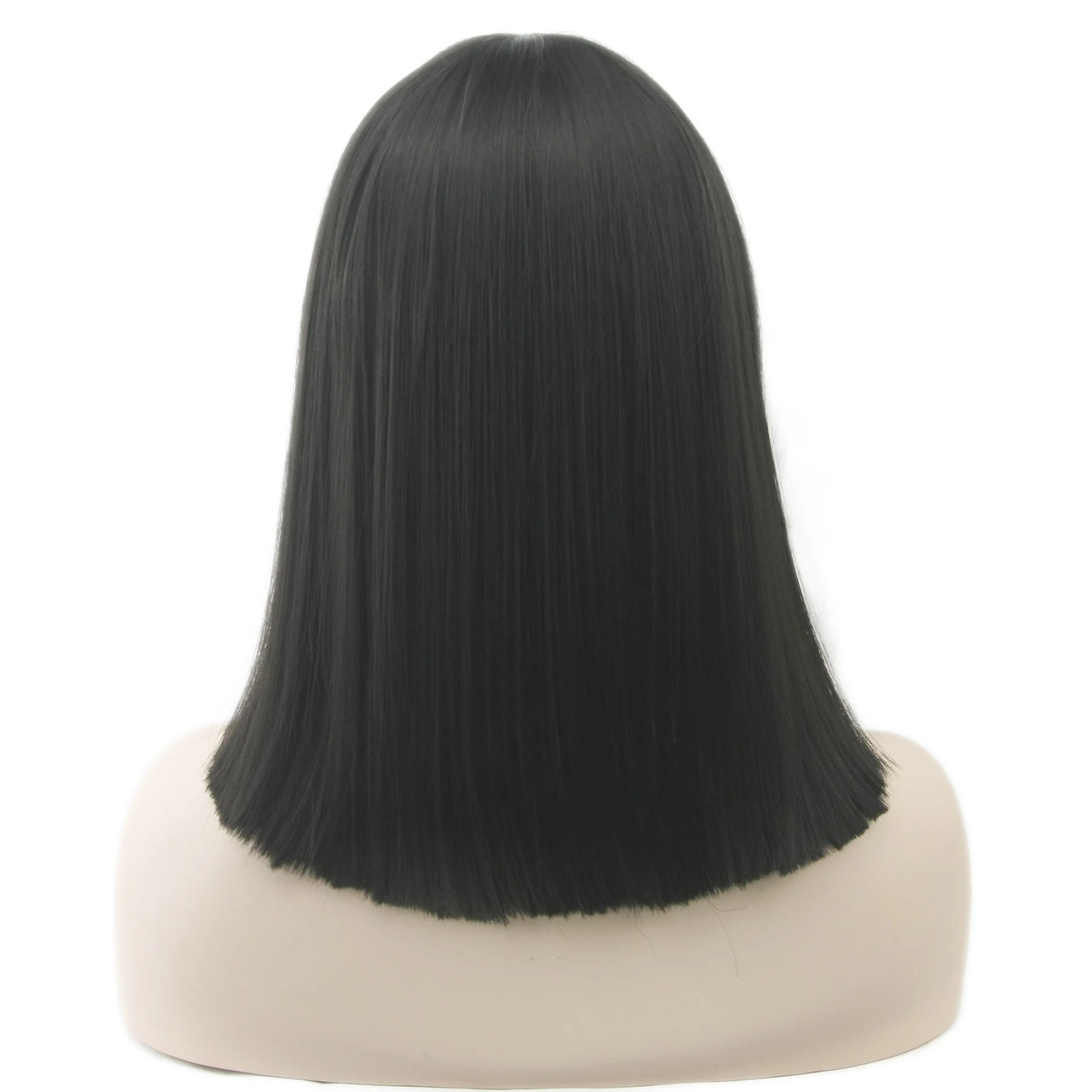 Short Straight Synthetic Hair Wig with Bangs for Daily and Party Use - 3