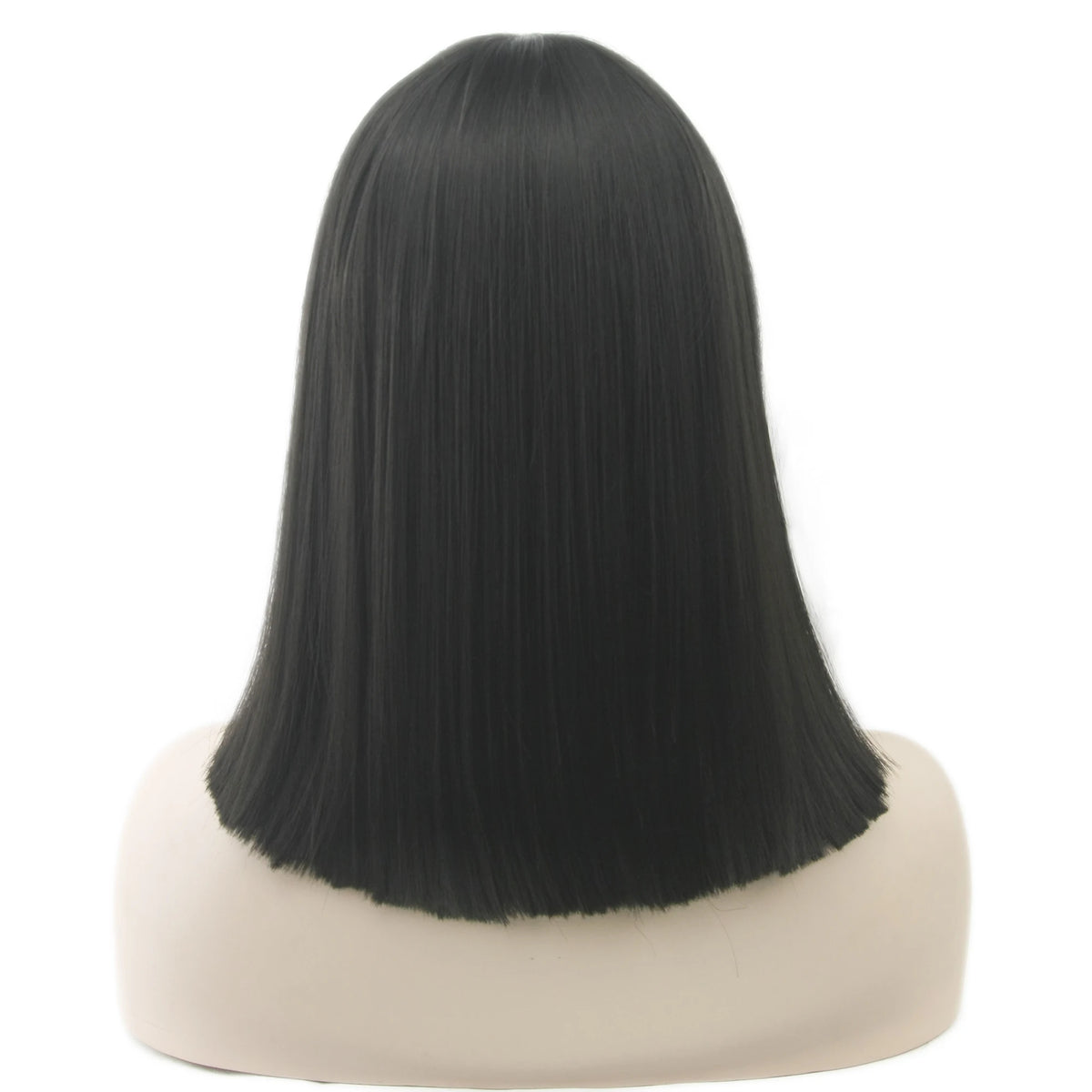 Short Straight Synthetic Hair Wig with Bangs for Daily and Party Use