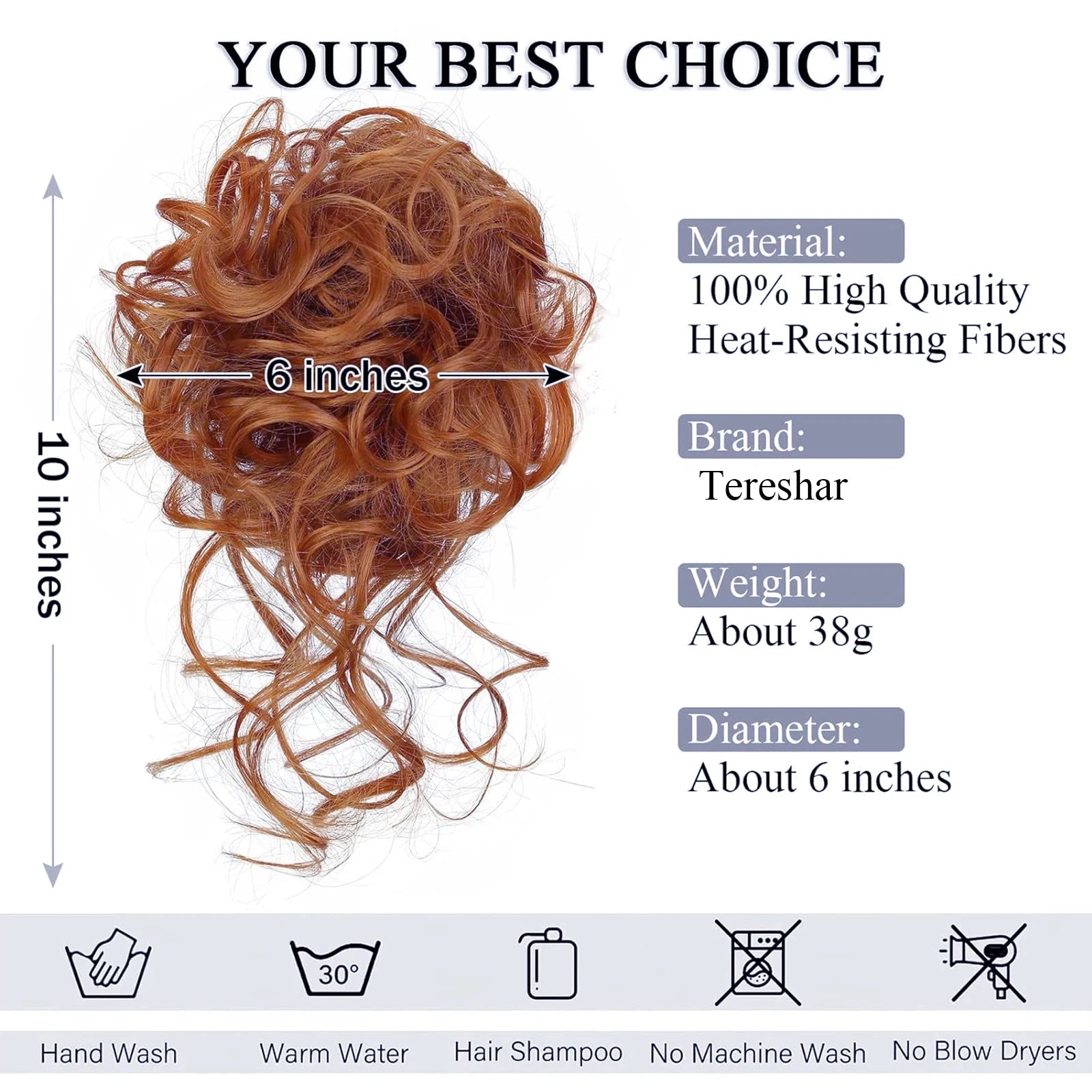 Messy Wavy Hair Bun Scrunchie for Quick Updo Hairstyles - 2
