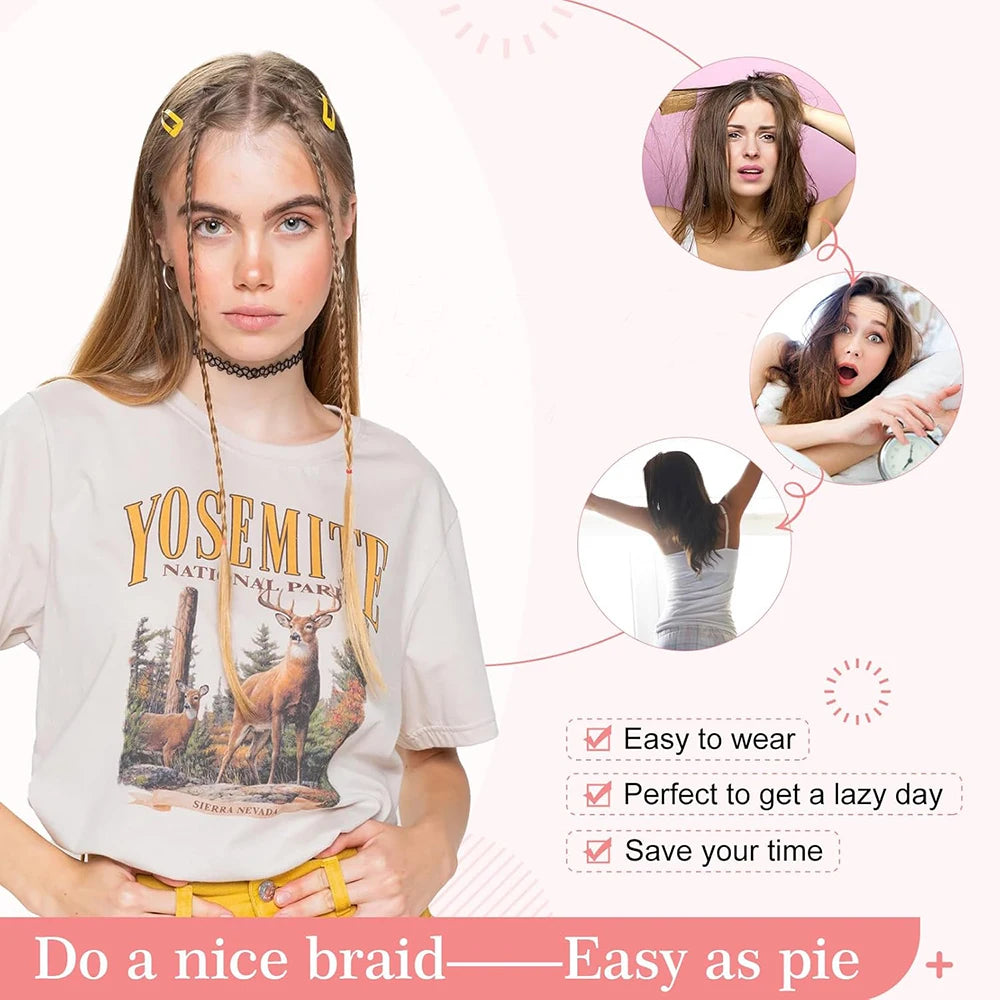 20-Inch Clip-In Synthetic Box Braid Hair Extensions - 11